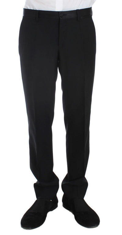 Black Silk Wool Slim Fit 3 Piece Suit