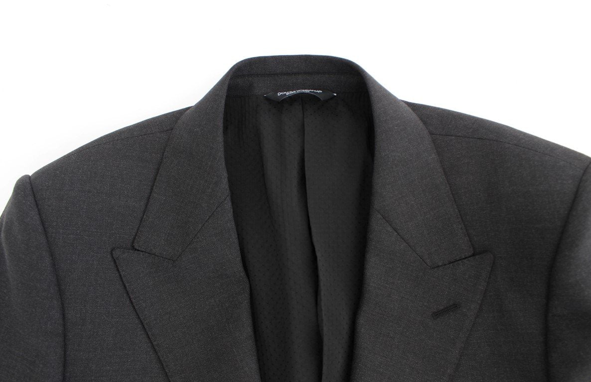 Gray wool slim fit blazer