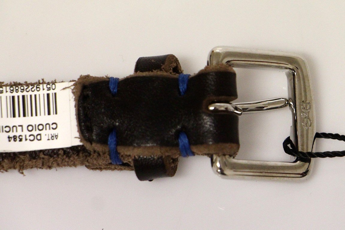 Brown Leather Logo Belt