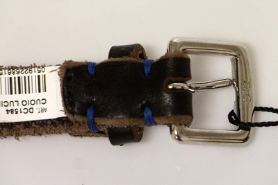 Brown Leather Logo Belt