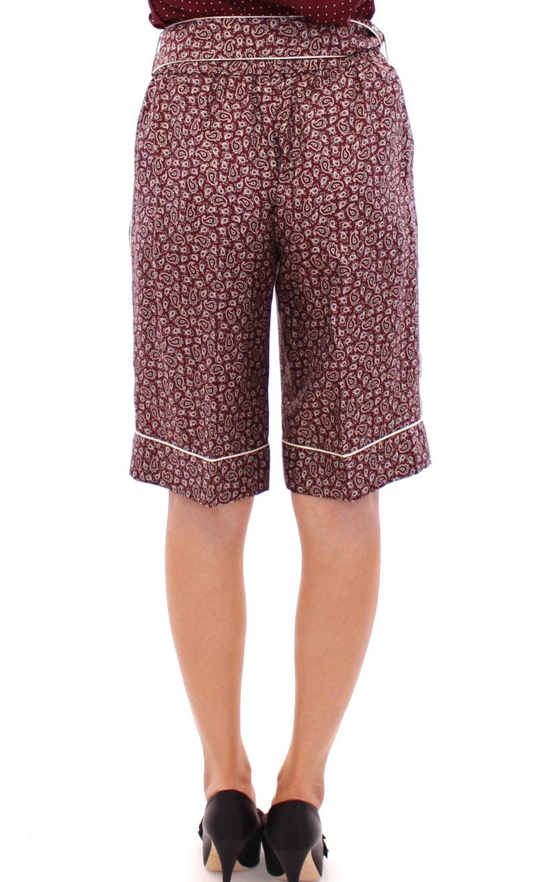 Red PAJAMA silk shorts