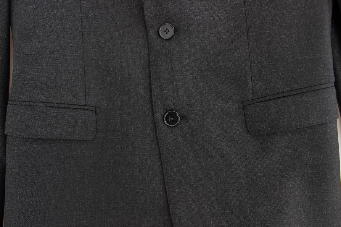 Gray wool slim fit blazer