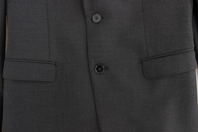 Gray wool slim fit blazer