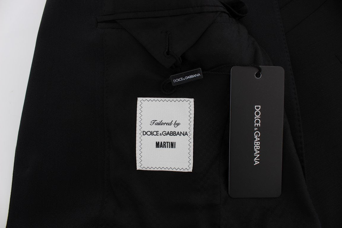 Black Silk Wool Slim Fit 3 Piece Suit
