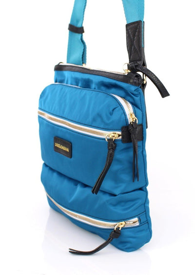 Blue canvas messenger bag