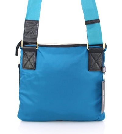 Blue canvas messenger bag