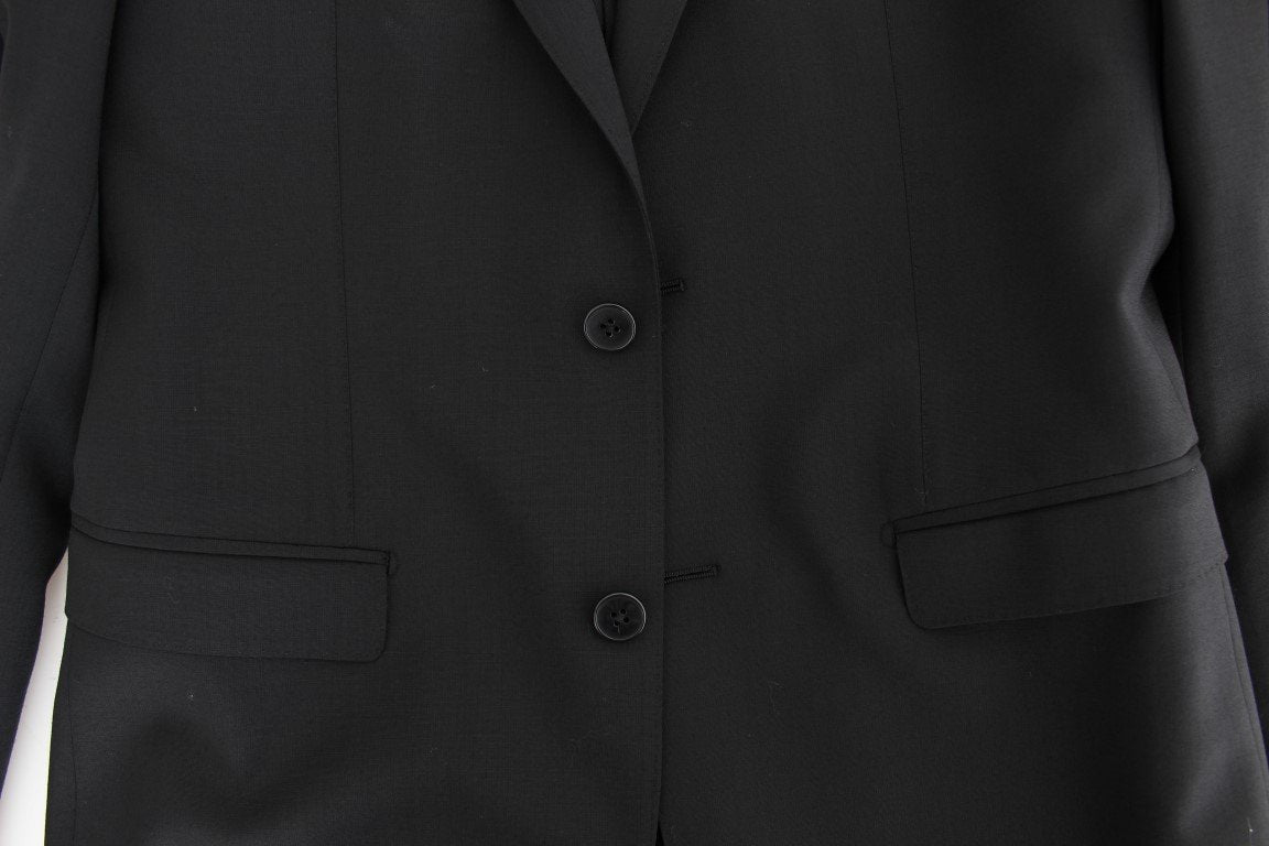 Black wool slim fit blazer