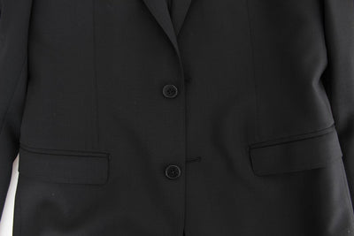 Black wool slim fit blazer