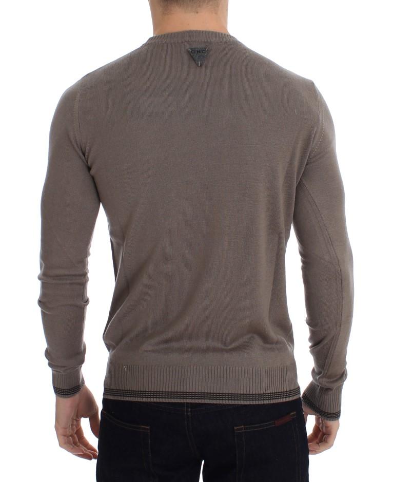Beige Crewneck Wool Blend Sweater