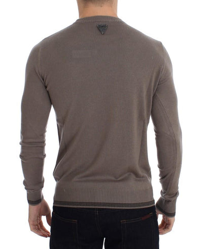 Beige Crewneck Wool Blend Sweater