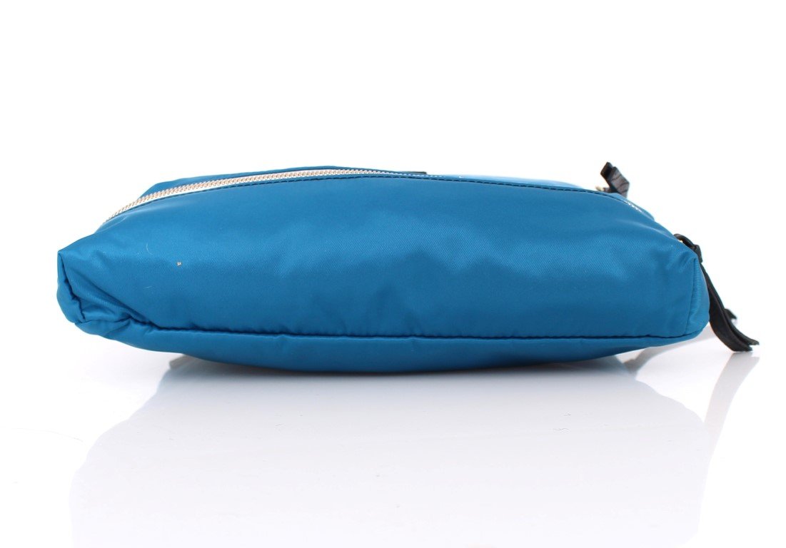 Blue canvas messenger bag