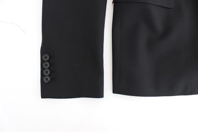 Black wool slim fit blazer