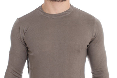 Beige Crewneck Wool Blend Sweater