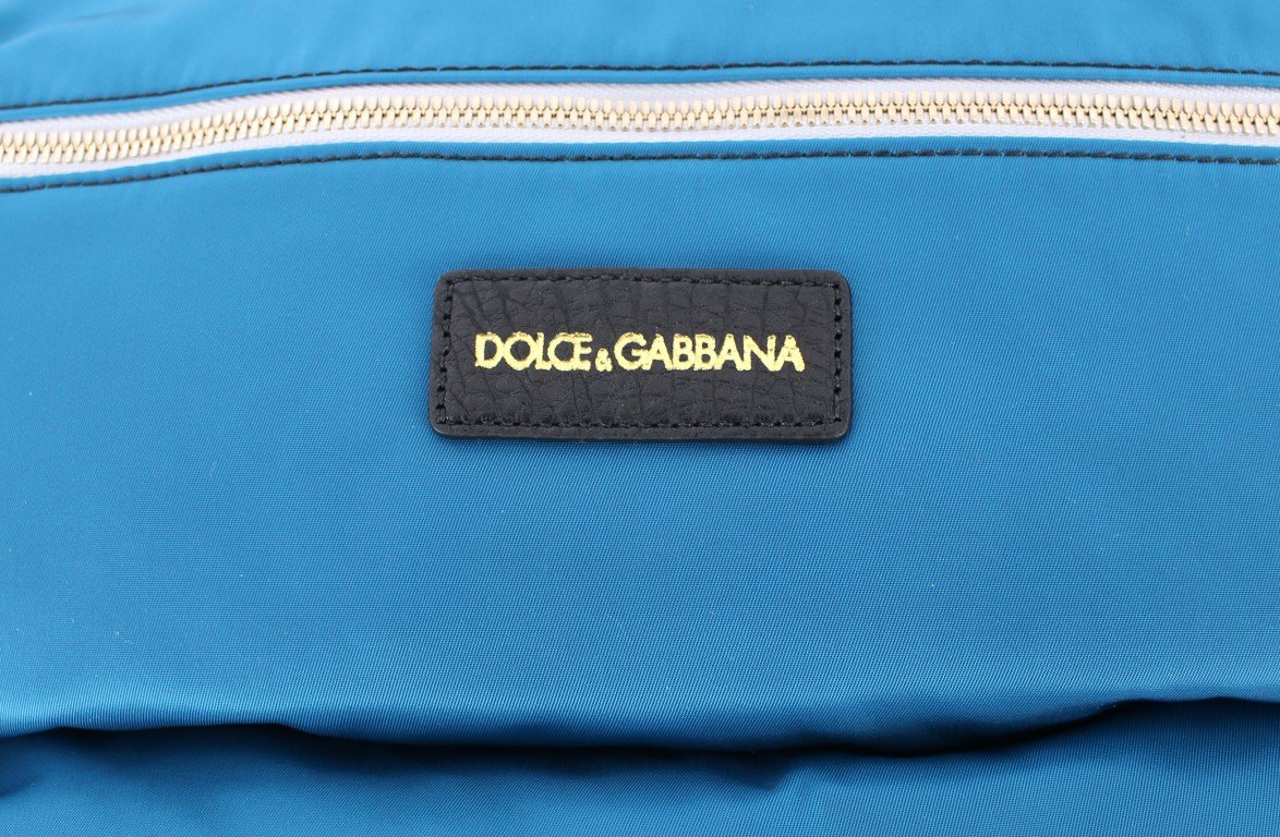 Blue canvas messenger bag