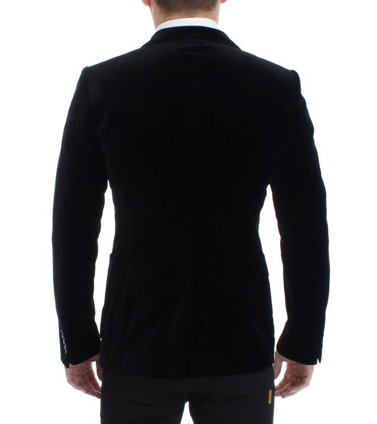 Black velvet slim fit blazer