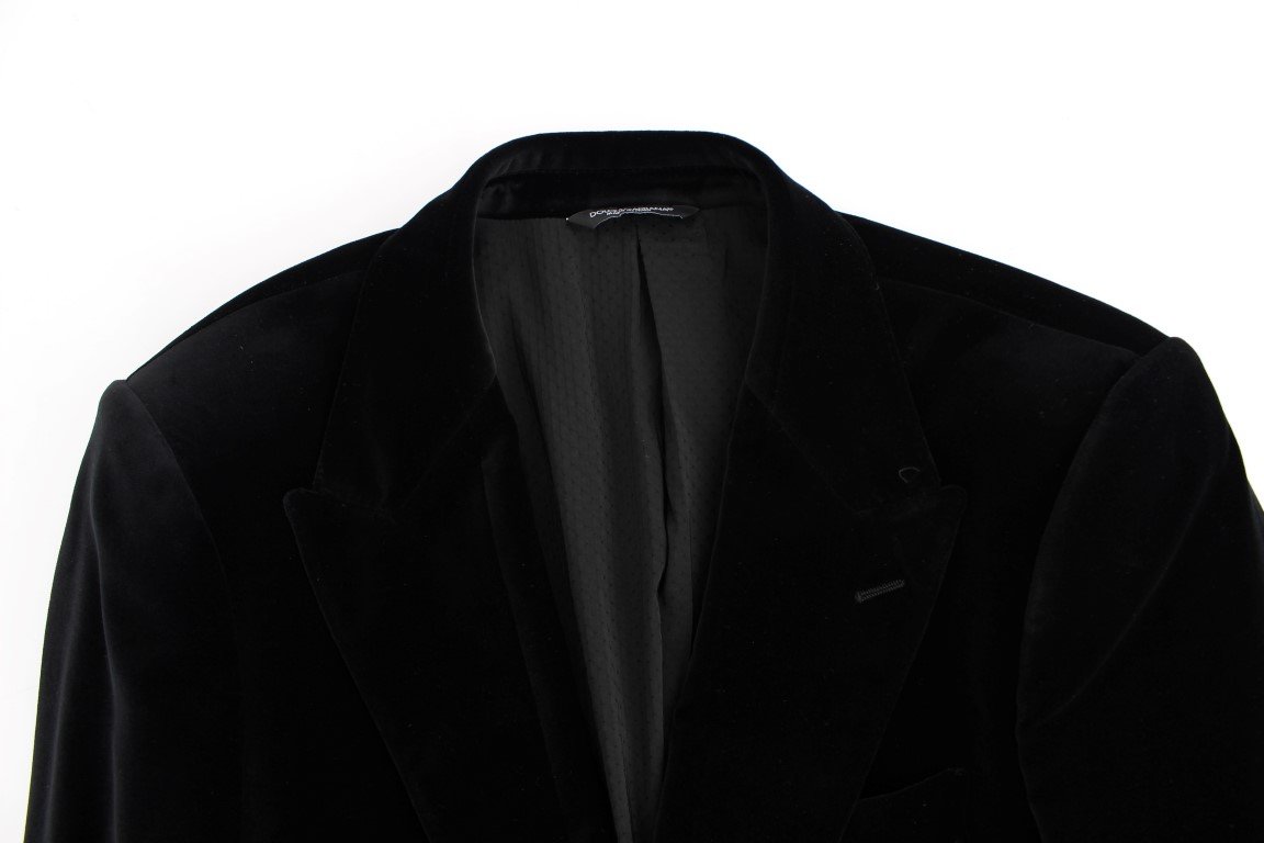 Black velvet slim fit blazer