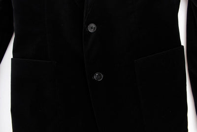 Black velvet slim fit blazer