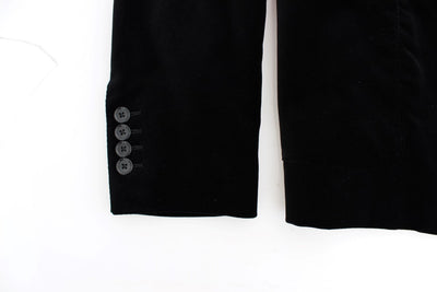 Black velvet slim fit blazer