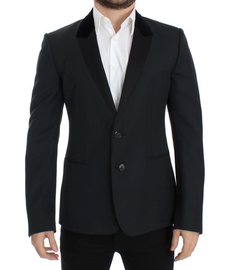 Dark green wool slim fit blazer