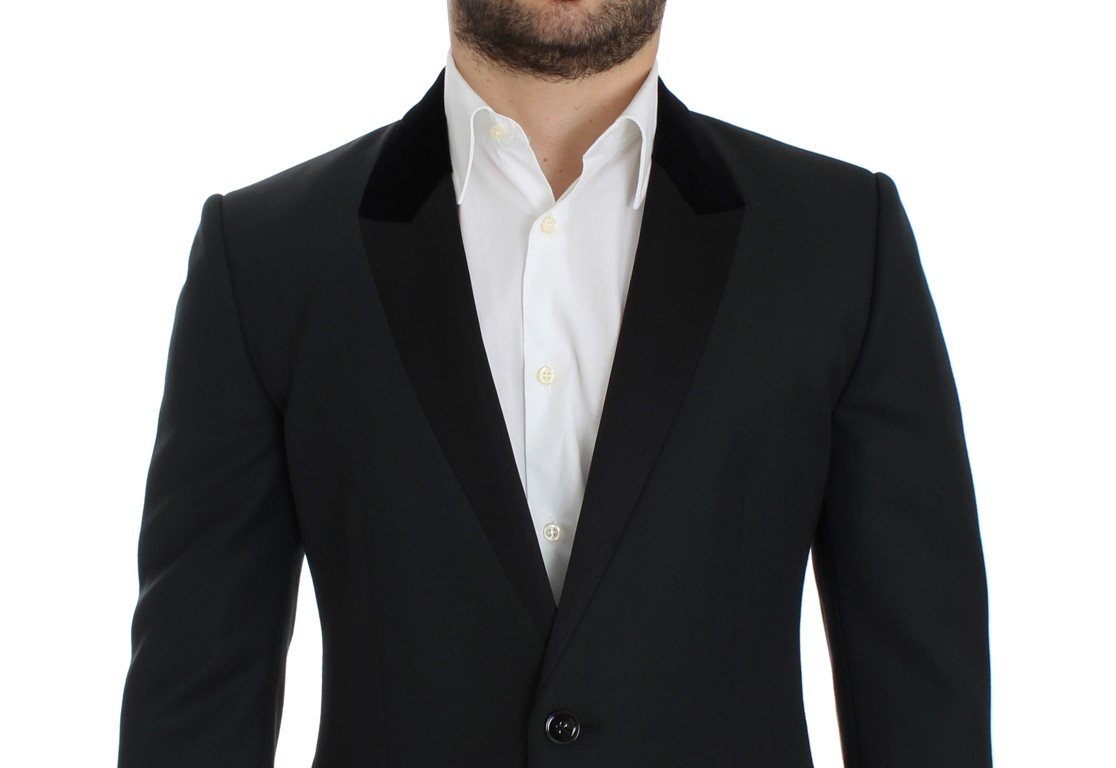 Dark green wool slim fit blazer