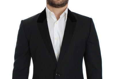 Dark green wool slim fit blazer
