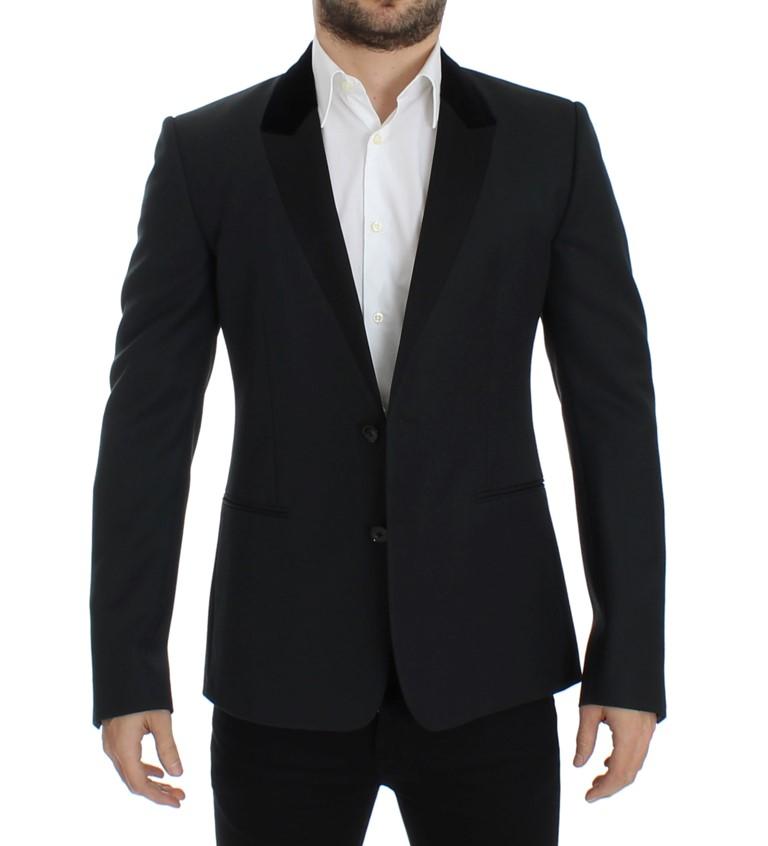 Dark green wool slim fit blazer