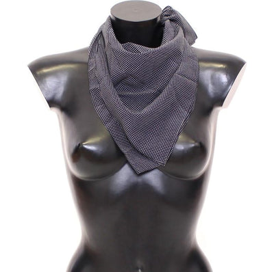 Blue Polka Dot Silk Scarf