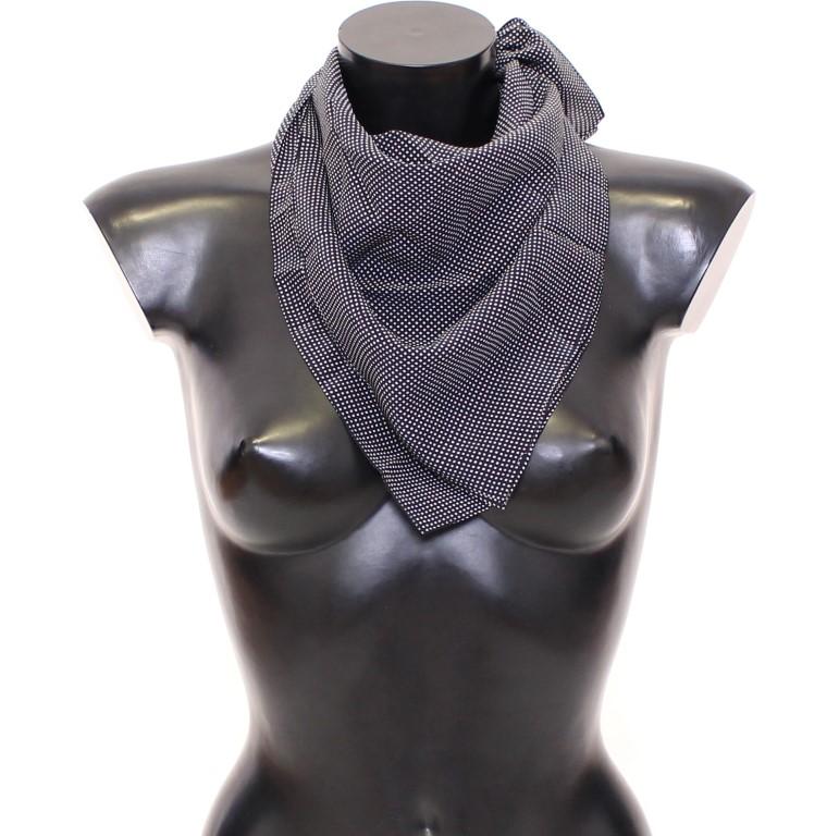 Blue Polka Dot Silk Scarf