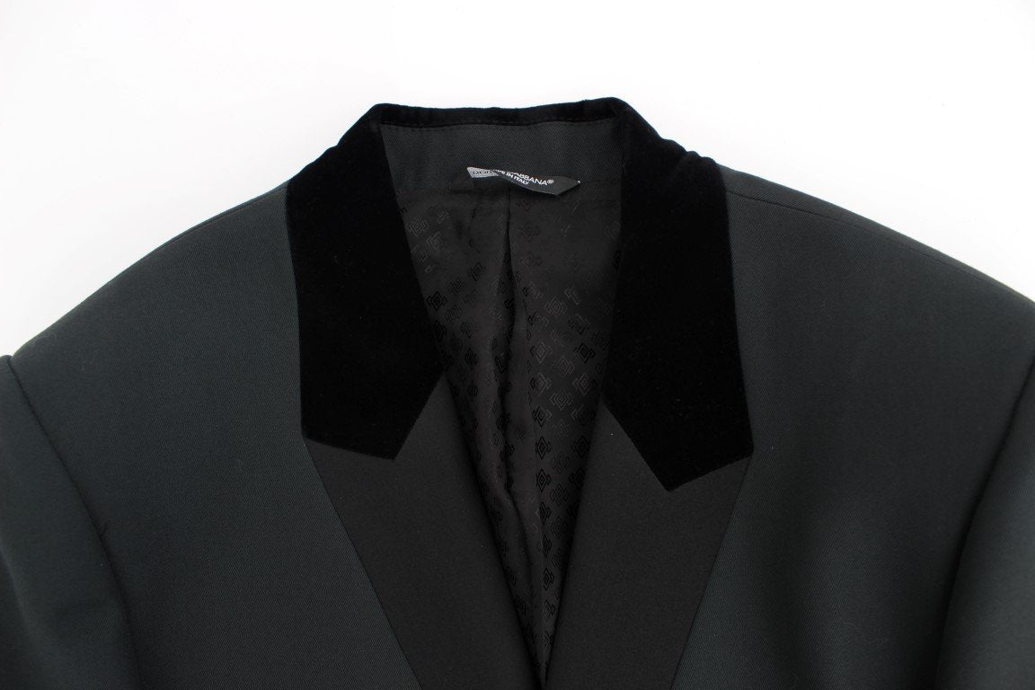 Dark green wool slim fit blazer