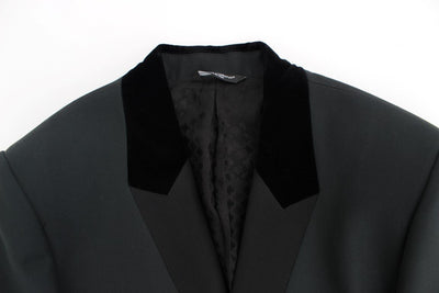 Dark green wool slim fit blazer