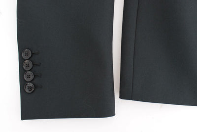Dark green wool slim fit blazer