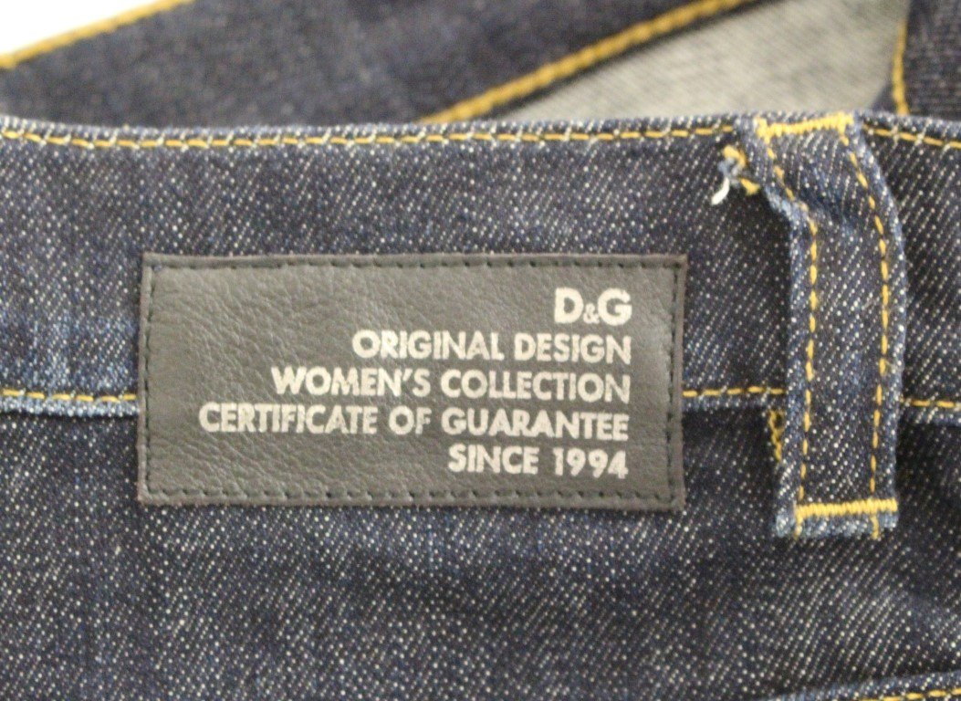 Blue Cotton Logo Baggy Fit Jeans Pants