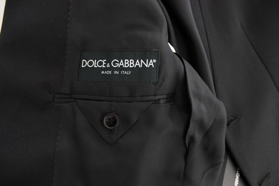 Black wool stretch slim fit blazer