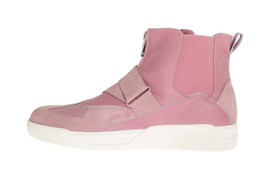 Pink Leather High Top Sneakers