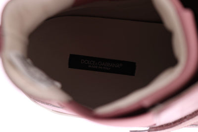 Pink Leather High Top Sneakers