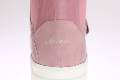 Pink Leather High Top Sneakers