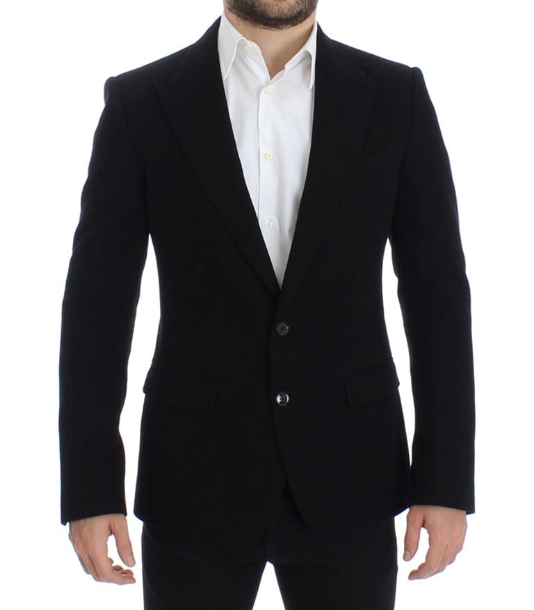 Black cotton SICILIA slim fit blazer