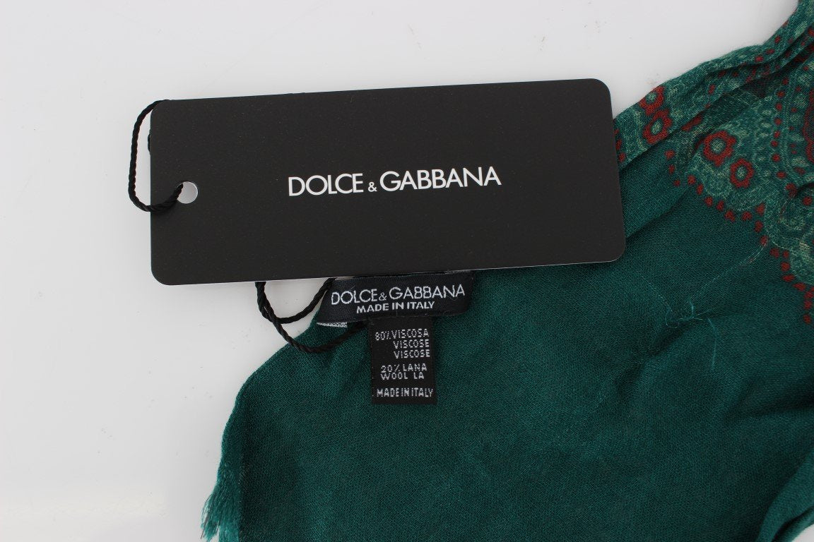 Green Baroque Pattern Scarf