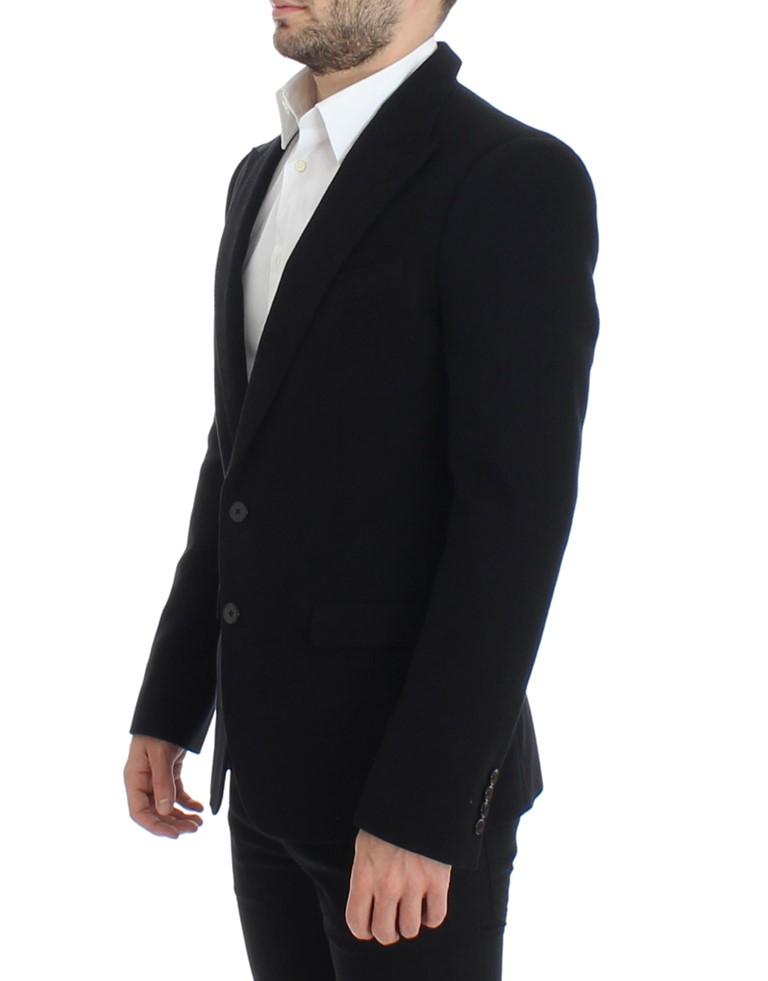 Black cotton SICILIA slim fit blazer