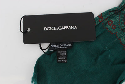Green Baroque Pattern Scarf