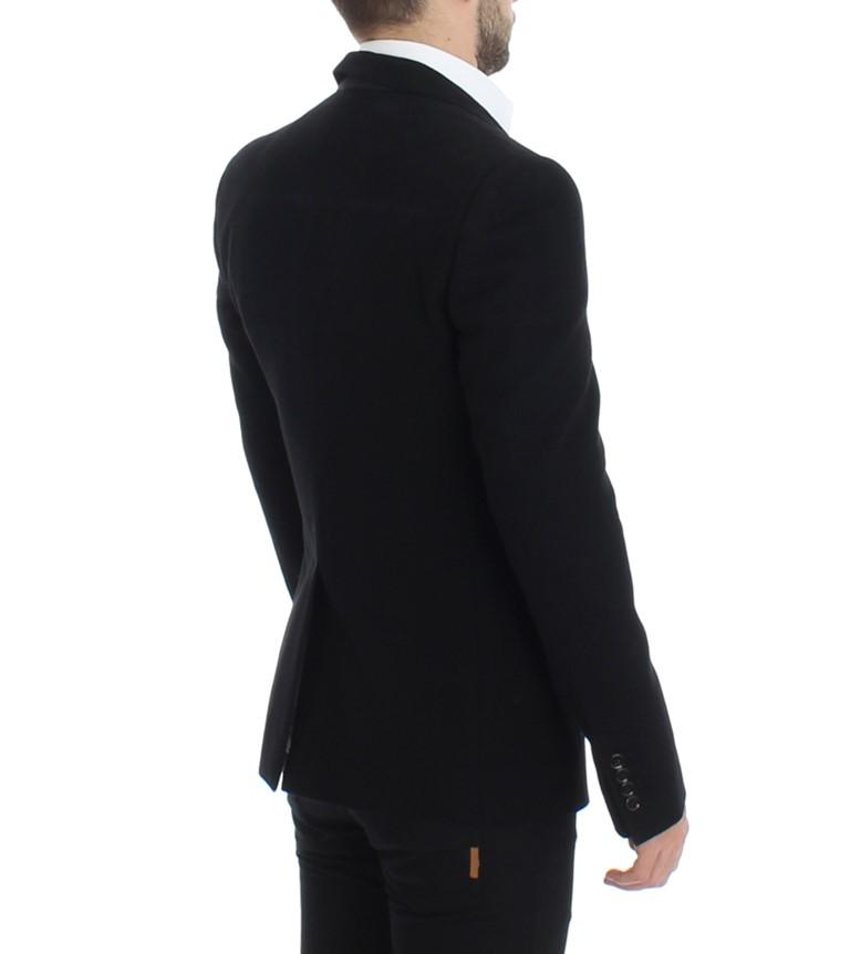Black cotton SICILIA slim fit blazer