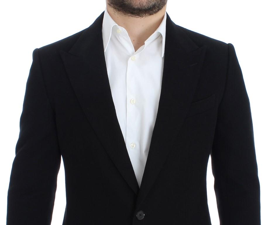 Black cotton SICILIA slim fit blazer