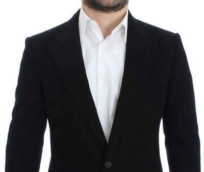 Black cotton SICILIA slim fit blazer