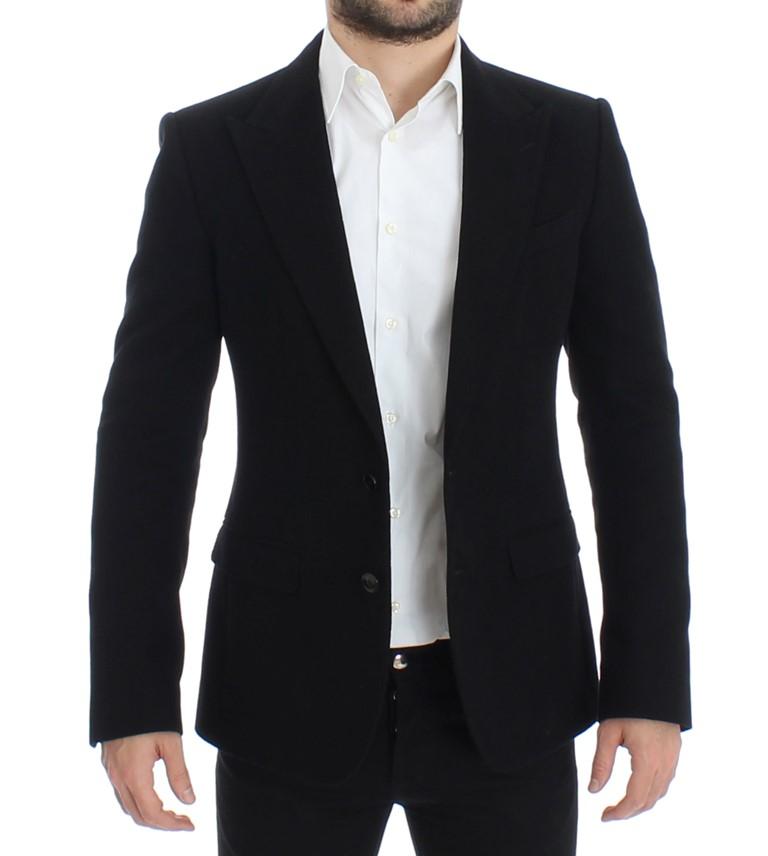 Black cotton SICILIA slim fit blazer