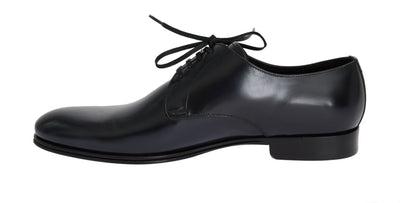 Blue Navy Leather Oxford Derby Formal Shoes