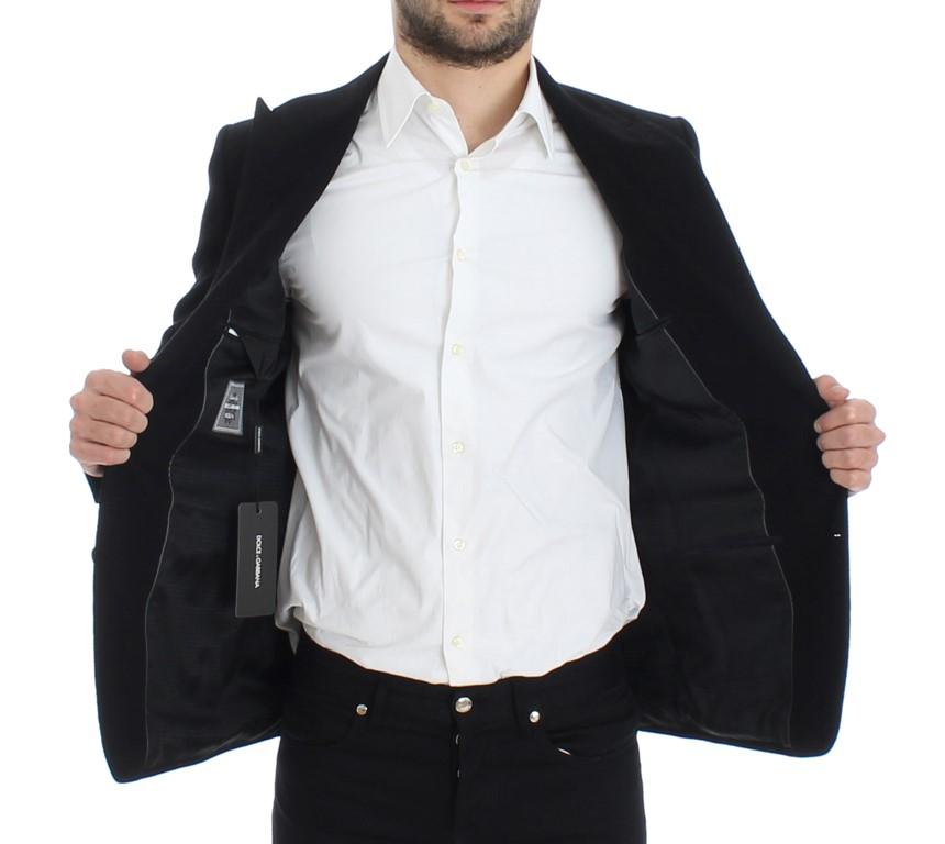 Black cotton SICILIA slim fit blazer