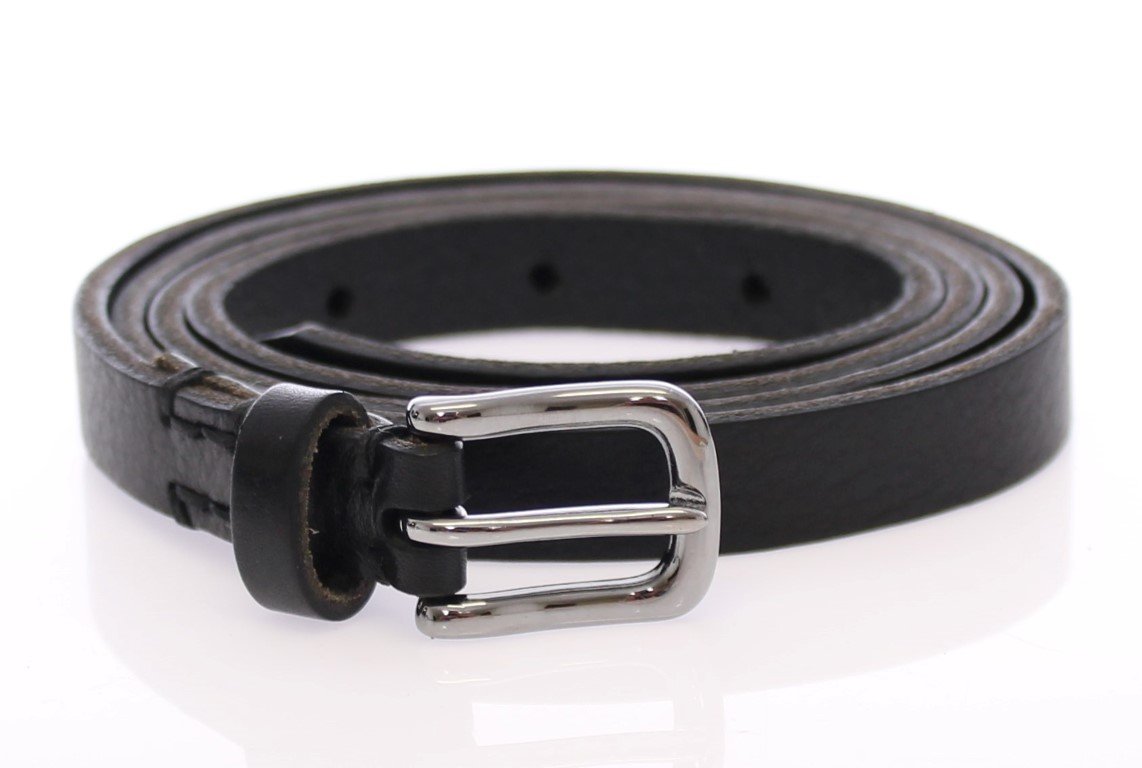 Black Leather Logo Belt