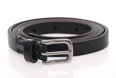 Black Leather Logo Belt
