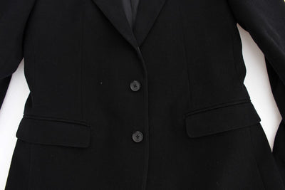 Black cotton SICILIA slim fit blazer