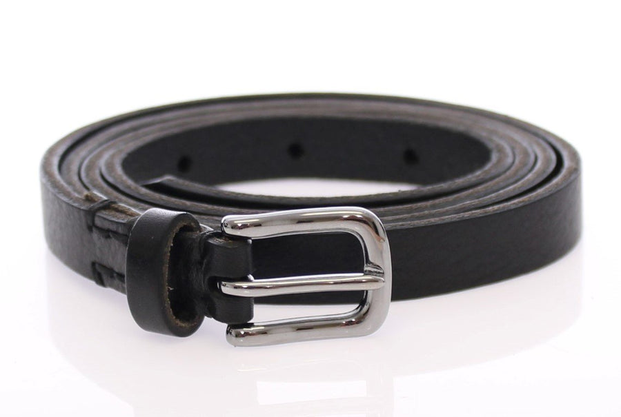 Black Leather Logo Belt